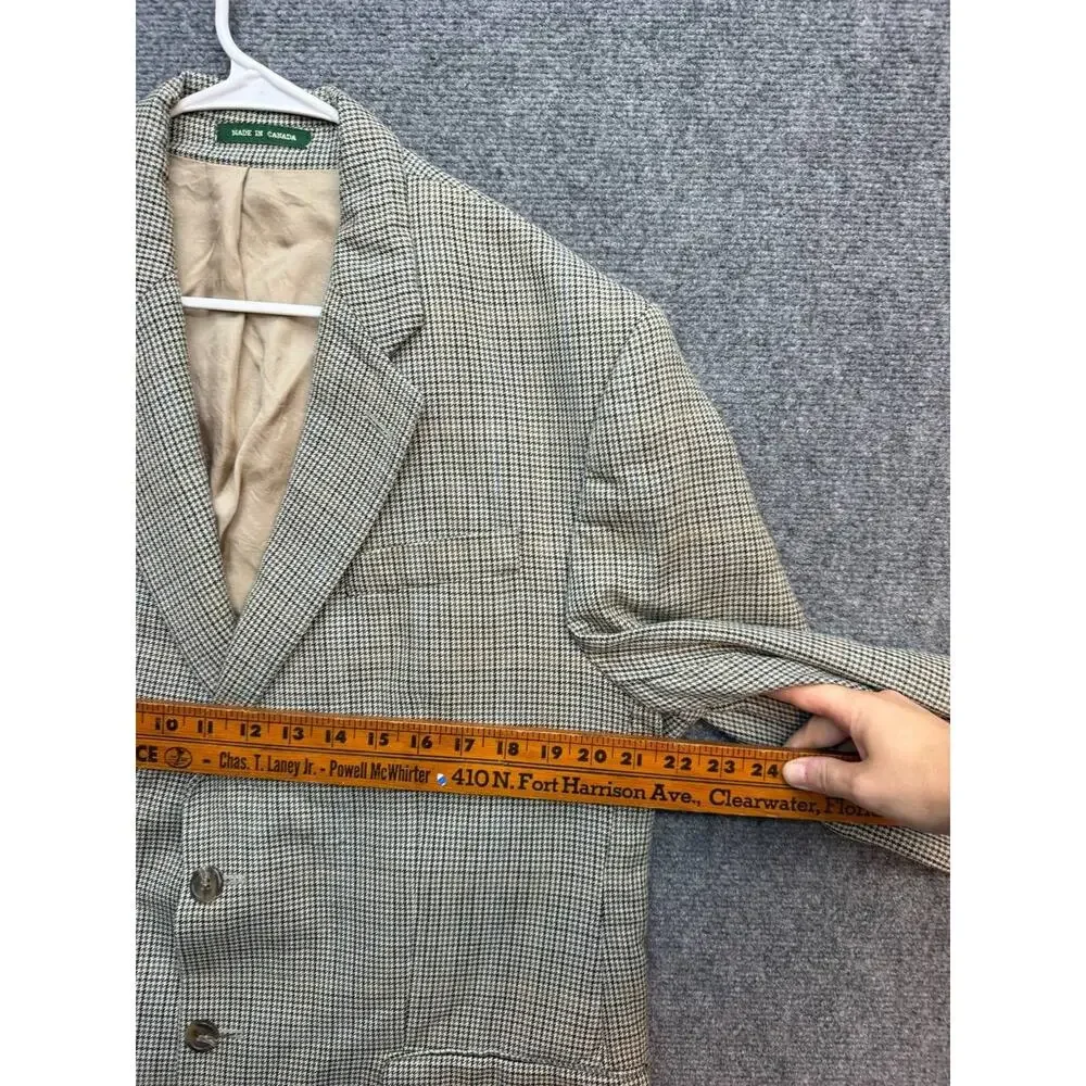 Lauren Ralph Lauren Men's M Houndstooth Sport Coat Blazer Made in Canada